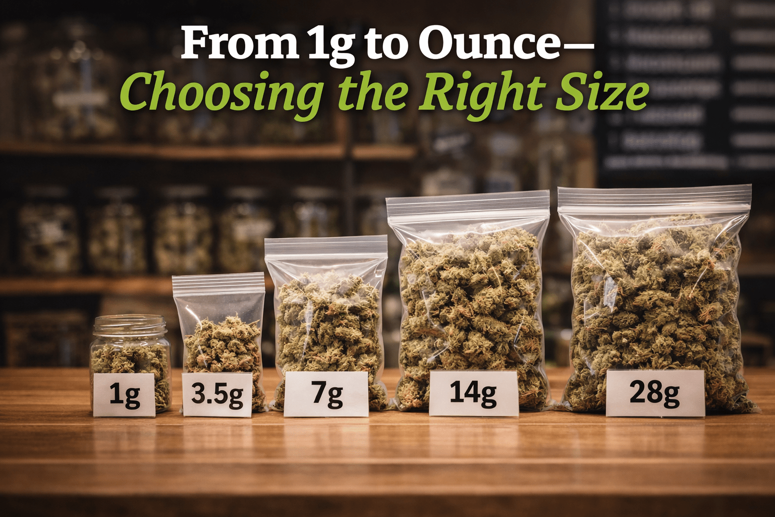 From 1g to Ounce — Choosing the Right Size - The Green House 