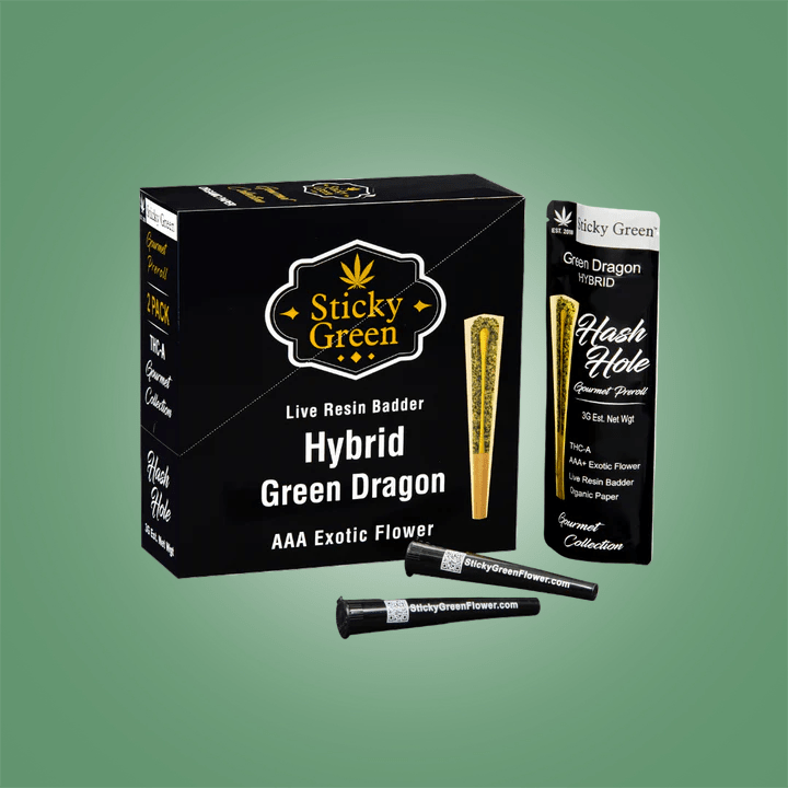 Sticky Green Hash Holes 2ct Pre - Rolls - THCA - The Green House Houston