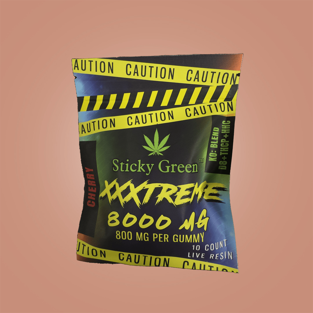 Sticky Green XXXTREME Live Resin Gummies 8000MG - THCA - The Green House Houston