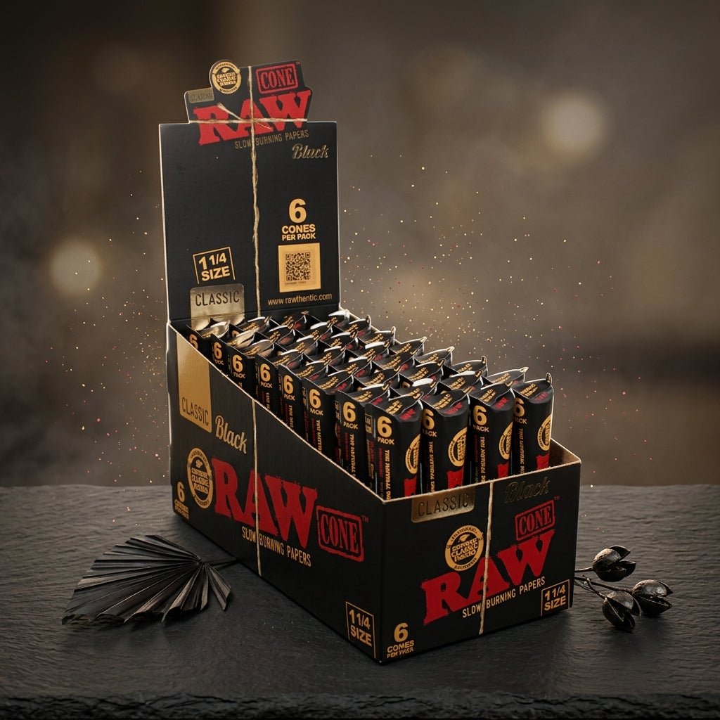 RAW Black 1¼ 6Pk - THCA - The Green House Houston