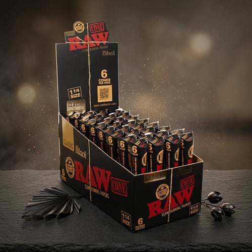 RAW Black 1¼ 6Pk - THCA - The Green House Houston