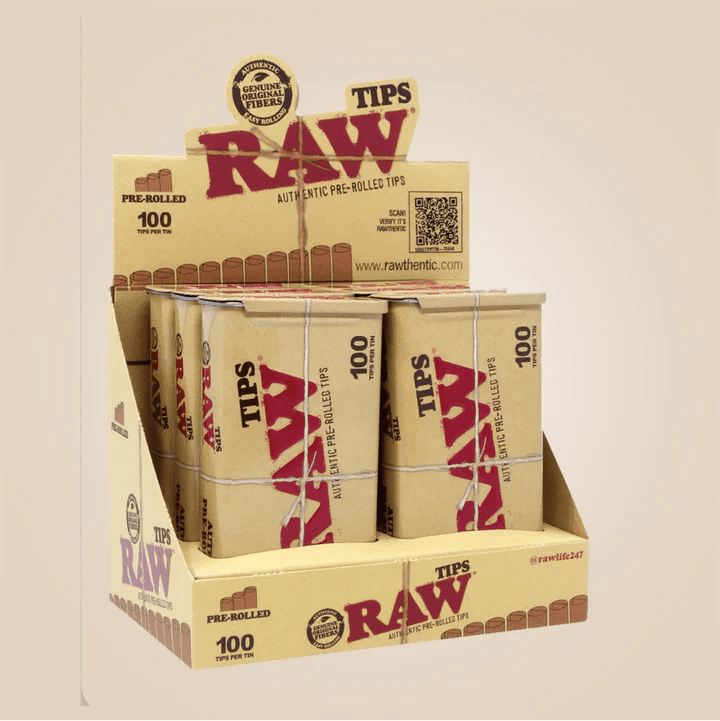 RAW Pre-Rolled Tips Tin - THCA - The Green House Houston
