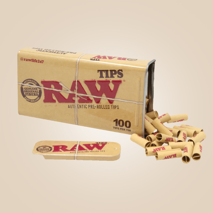 RAW Pre - Rolled Tips Tin - THCA - The Green House Houston