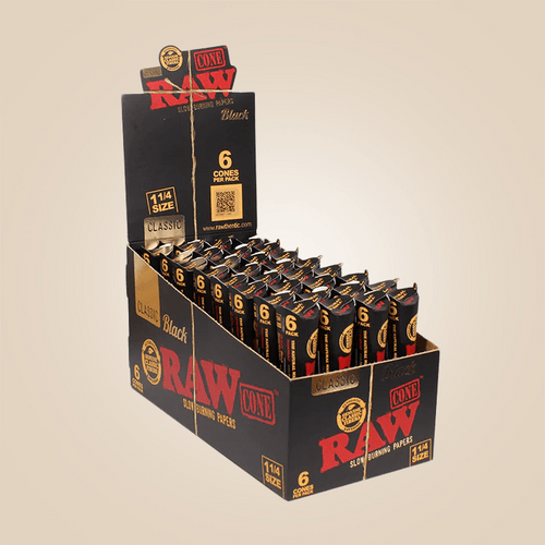 RAW Black 1¼ 6Pk - THCA - The Green House Houston