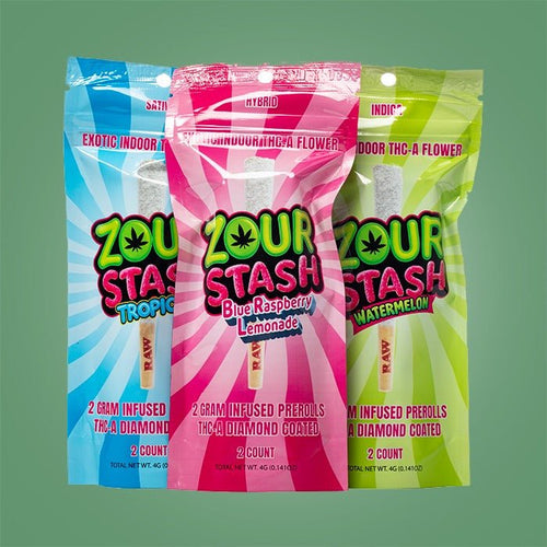 Zour Stash Diamond Coated 2ct Prerolls - THCA - The Green House Houston