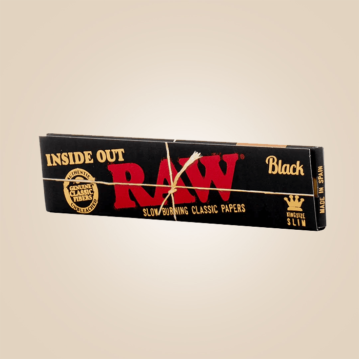 RAW Black Inside Out King Size Slim Rolling Papers - THCA - The Green House Houston