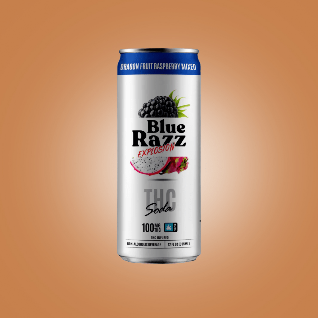 Blue Razz THC Soda - THCA - The Green House Houston