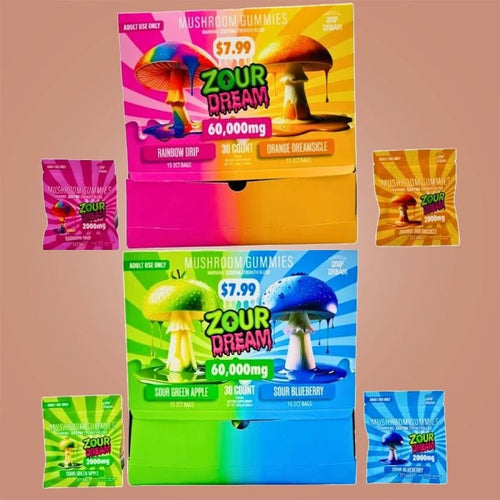 ZOUR DREAM Mushroom 2000mg Gummies - THCA - The Green House Houston